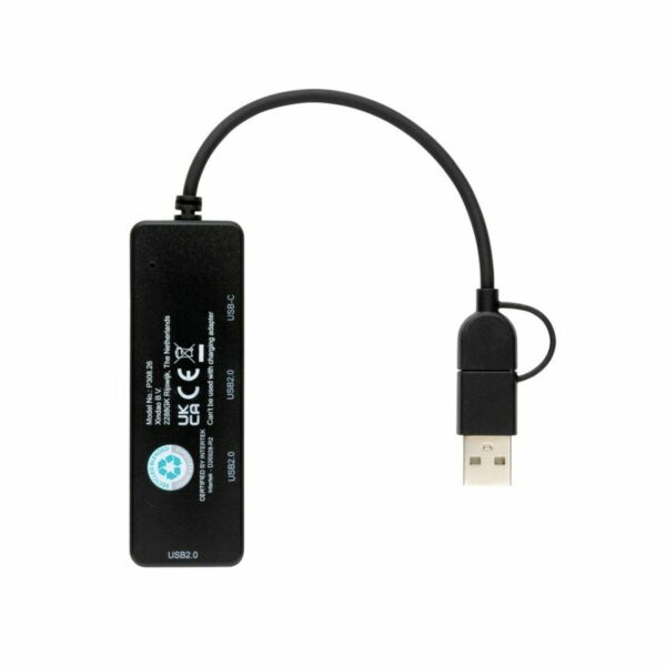 Hub USB 2.0 z USB C RABS - black