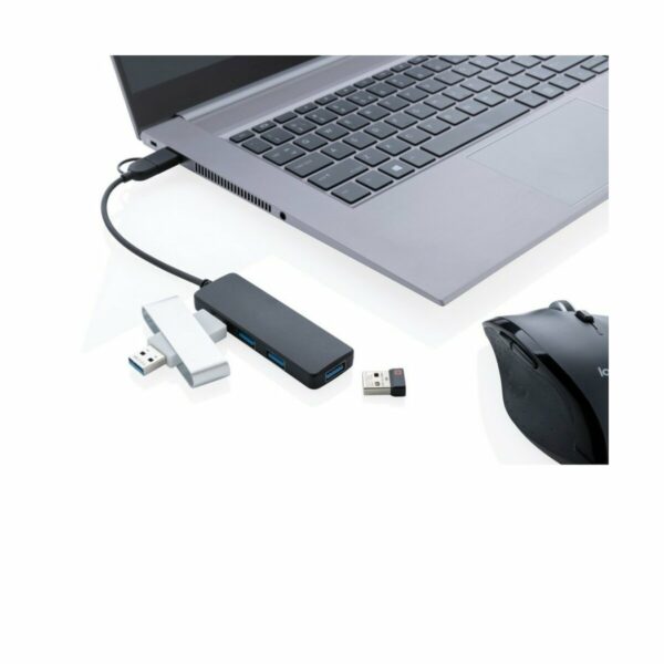 Hub USB 2.0 z USB C RABS - black