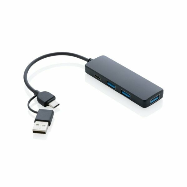 Hub USB 2.0 z USB C RABS - black