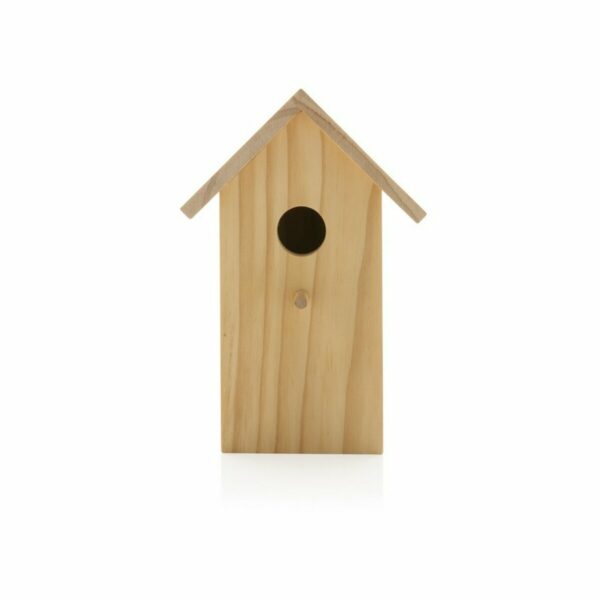 Drewniany domek dla ptaków - brązowy