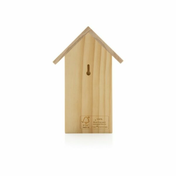 Drewniany domek dla ptaków - brązowy