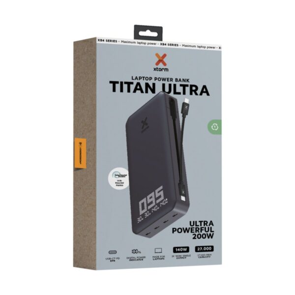 Xtorm XB403 Titan Ultra powerbank do laptopa o pojemności 27 000 mAh i mocy 200 W