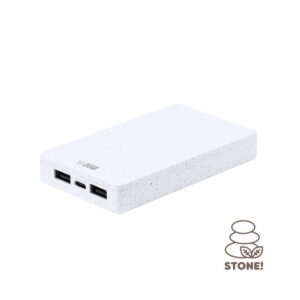 Power bank 5000 mAh z ekstraktu kamienia - biały