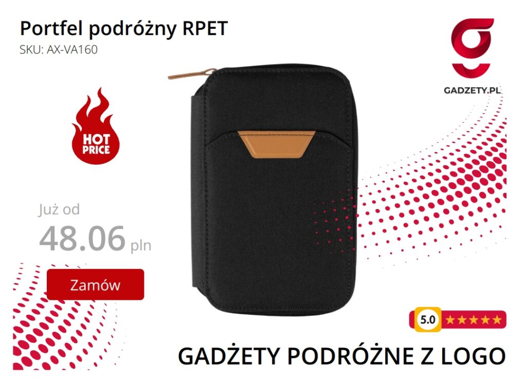 Portfel podróżny wykonany z recyklingowego PET